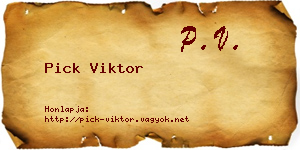 Pick Viktor névjegykártya